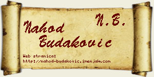 Nahod Budaković vizit kartica
